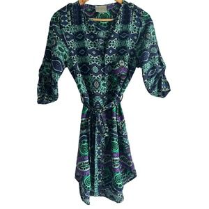 Anthropology Maeve Women’s Size Medium Aztec Print Button Up iKat Dress‎